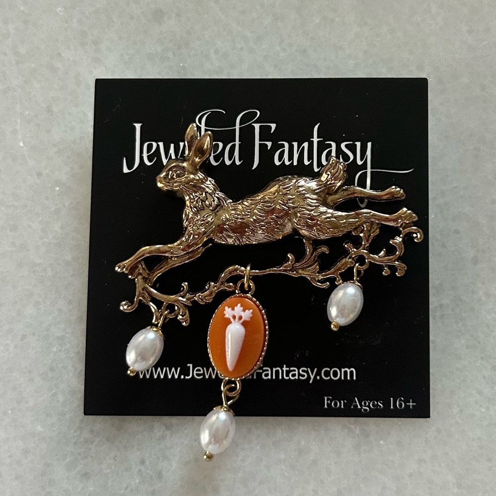 Jeweled Fantasy Elegant Rabbit Pin